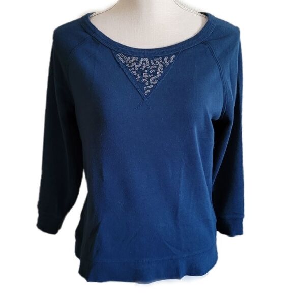 COPY - Comfortable casual faux v neck sequin pull… - Picture 1 of 5